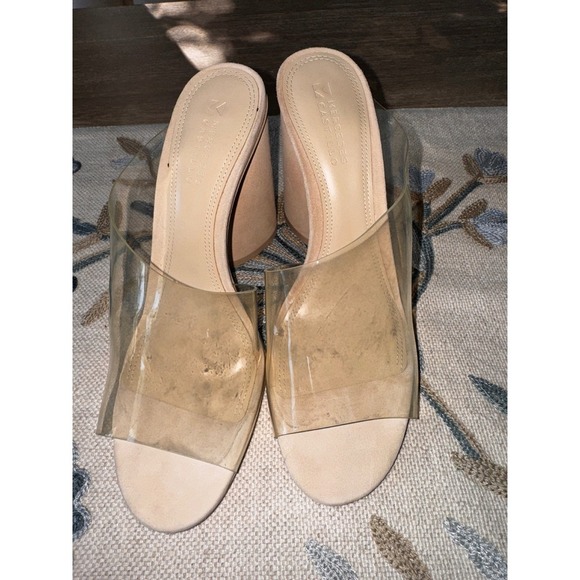 Mercedes Castillo Clear Bone High Heel Sandals Mules Size 8 - Picture 6 of 10